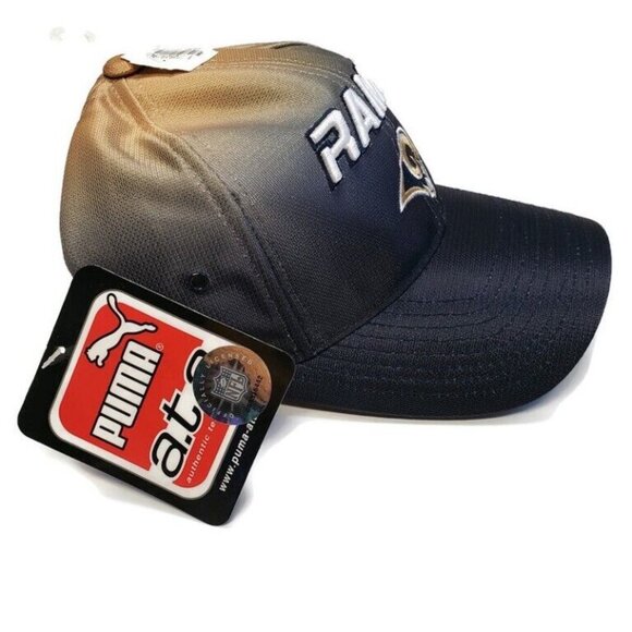 PUMA NFL Los Angeles Rams The Slick Ball Cap Hat Adult Adjustable Blue Gold - Picture 4 of 7